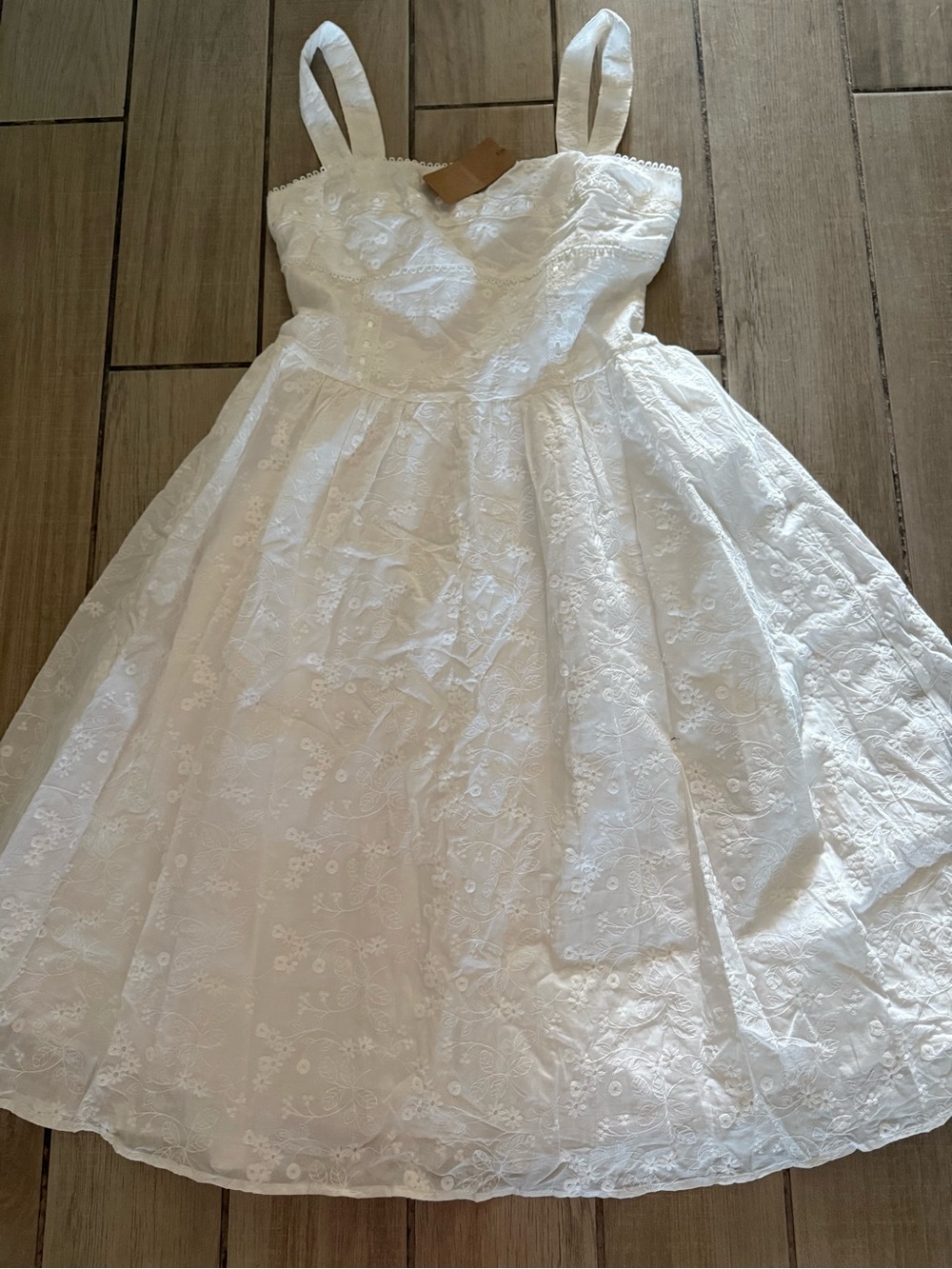 Women’s White Eyelet Sundress with Straps